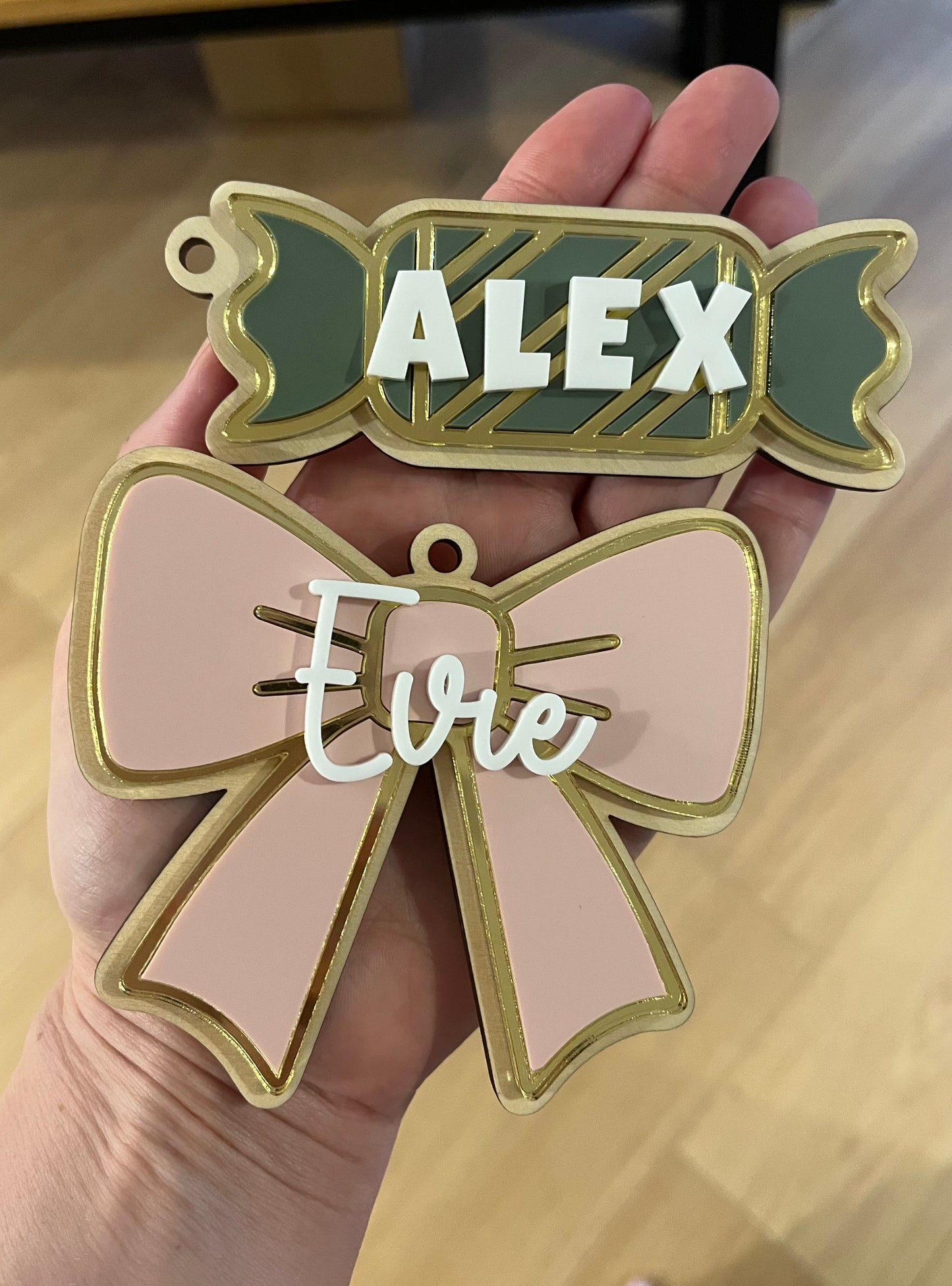 Personalised Bow Christmas Tree Decoration