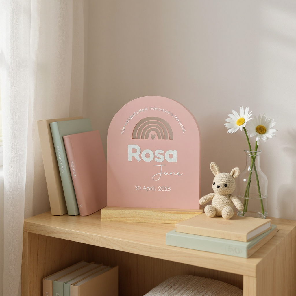 BIRTH CELEBRATION ARCH 'How wonderful life is, now you're in the world'