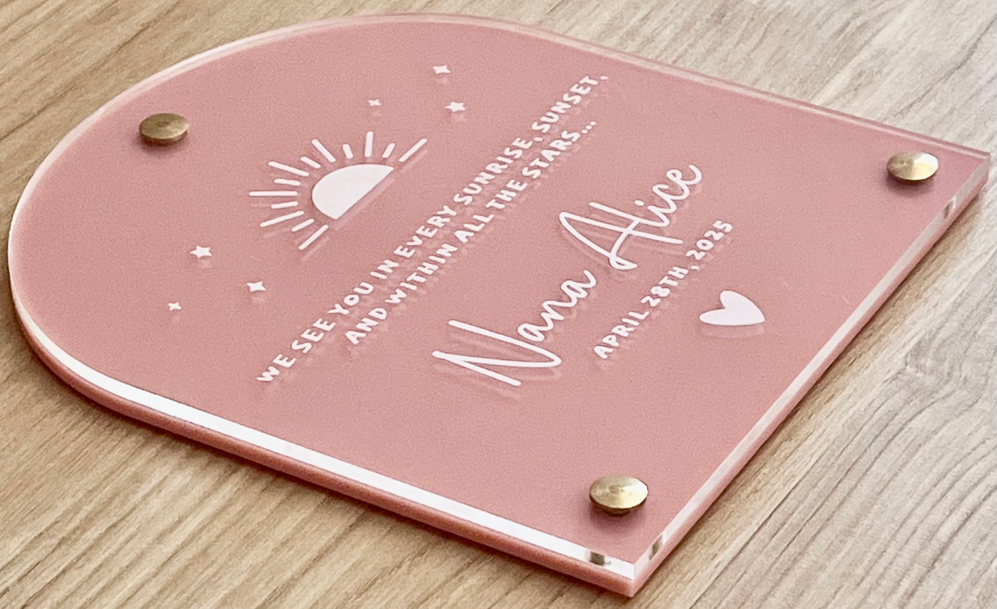 Sunset memorial plaque