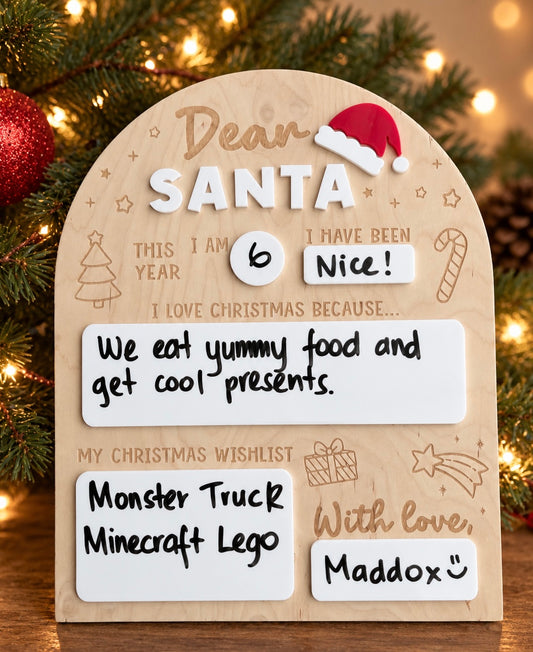 Dry Erase 'Dear Santa' Wish Board