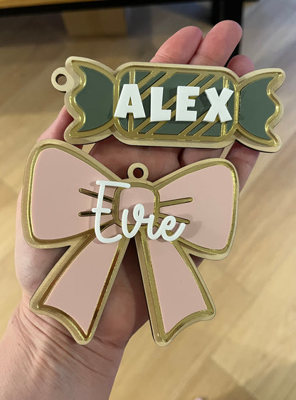 Personalised Bow Christmas Tree Decoration