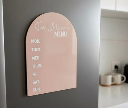 Personalised weekly menu