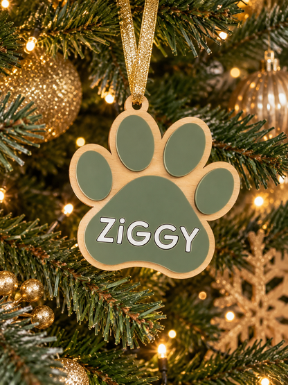 Personalised Paw Christmas Tree Ornament
