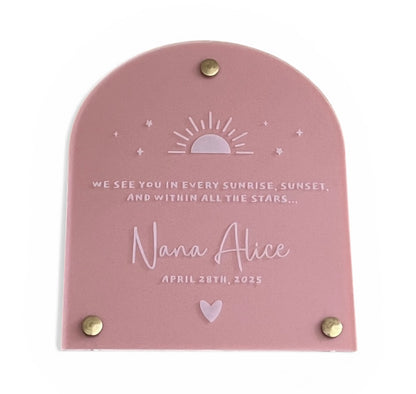 Sunset memorial plaque