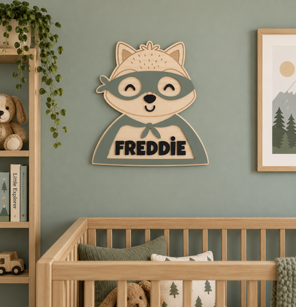 Personalised Superhero Fox Name Design