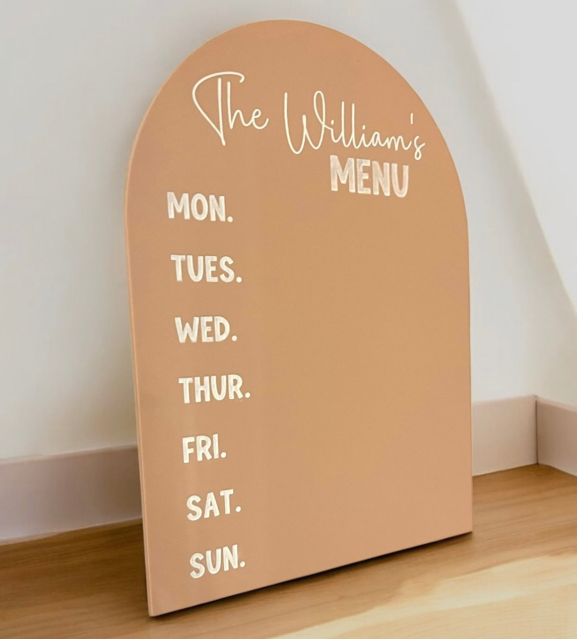 Personalised weekly menu