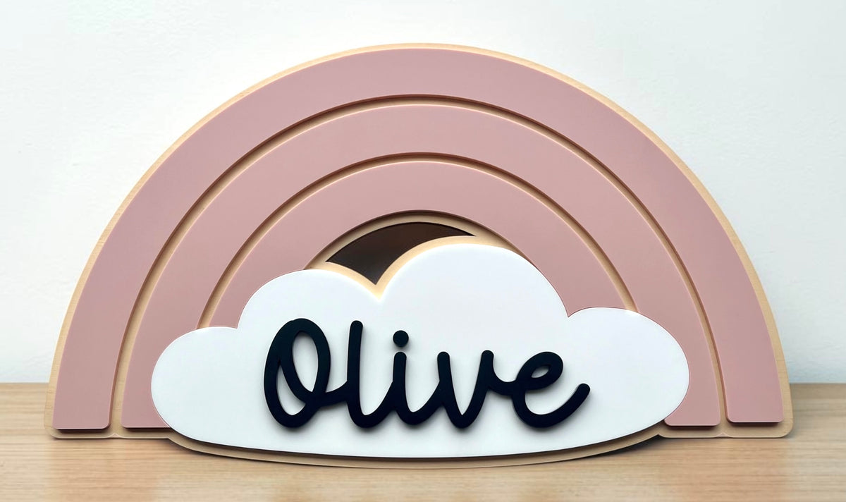 Personalised Rainbow & Cloud Name Design