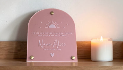 Sunset memorial plaque