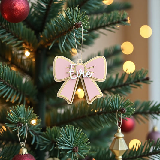 Personalised Bow Christmas Tree Decoration