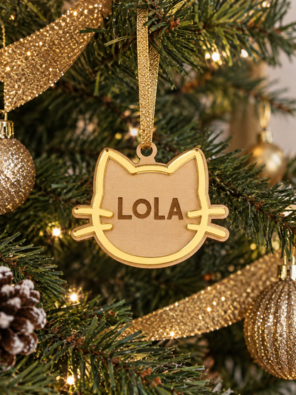 Personalised Kitty Christmas Tree Ornament