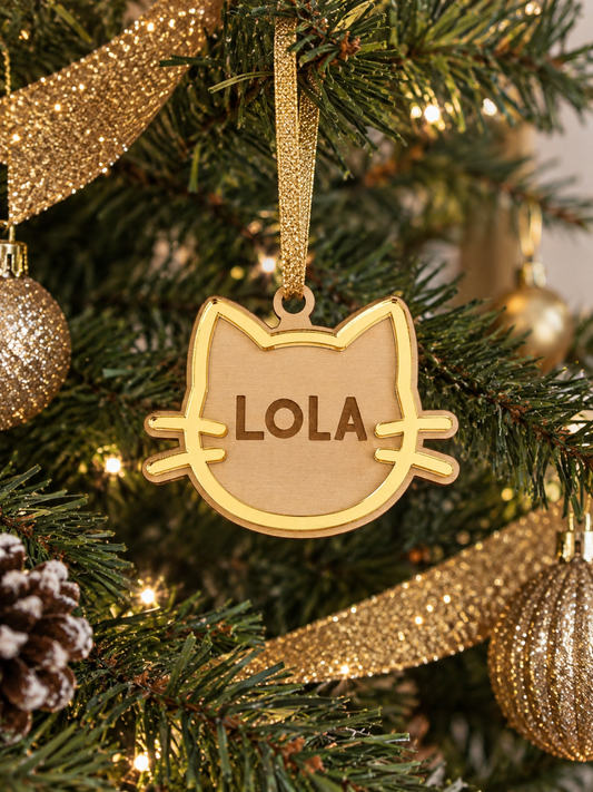 Personalised Kitty Christmas Tree Ornament