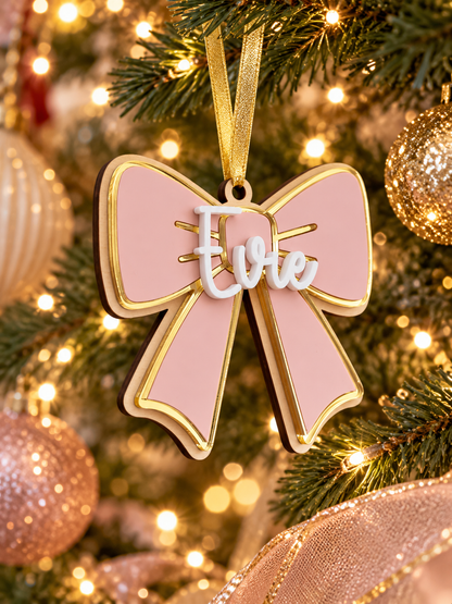 Personalised Bow Christmas Tree Decoration