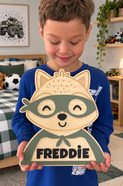 Personalised Superhero Fox Name Design