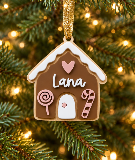 Personalised Gingerbread House Christmas Tree Ornament