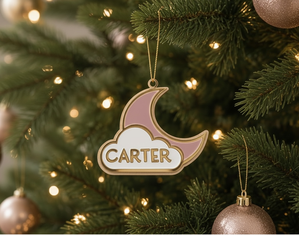 Personalised Moon Christmas Tree Ornament